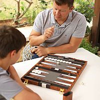 BACKGAMMON 15" BROWN/WHITE