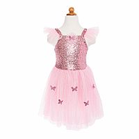 PINK SEQUIN BUTTERFLY DRESS/WINGS 5/6
