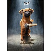 DOG MIC DROP BDAY CARD