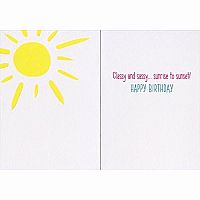 FLAMINGO ON BEACH BDAY CARD