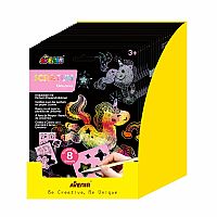 SCRATCH ART W STENCILS ASST