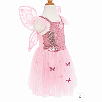 Pink Sequins Butterfly Dress & Wings