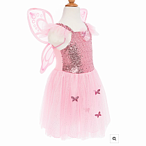 Pink Sequins Butterfly Dress & Wings