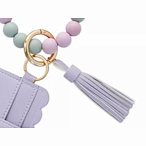 LAVENDER TASSEL WALLET KEYCHAIN