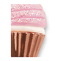 Gold Pink Glitter Cupcake Charm