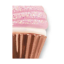 Gold Pink Glitter Cupcake Charm