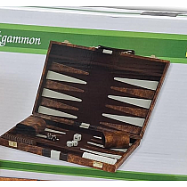 BACKGAMMON 15" BROWN/WHITE