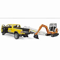 BRUDER RAM TRUCK/MINI EXCAVATOR