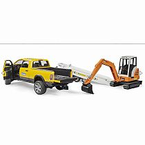 BRUDER RAM TRUCK/MINI EXCAVATOR