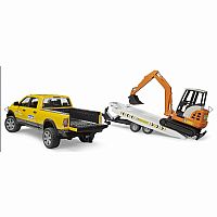 BRUDER RAM TRUCK/MINI EXCAVATOR