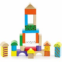 50 WOOD BLOCKS IN BARREL