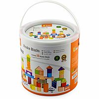 50 WOOD BLOCKS IN BARREL