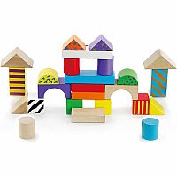 50 WOOD BLOCKS IN BARREL