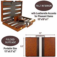 BACKGAMMON 15" BROWN/WHITE