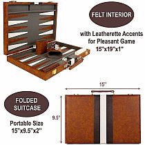 BACKGAMMON 15" BROWN/WHITE