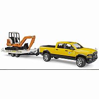 BRUDER RAM TRUCK/MINI EXCAVATOR