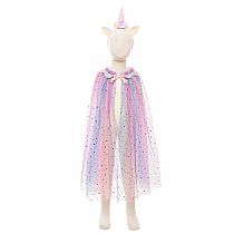 RAINBW UNICORN CAPE/HEADBND 4/6