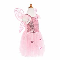PINK SEQUIN BUTTERFLY DRESS/WINGS 5/6
