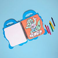 DINO SUPER COLORING/STICKER BK