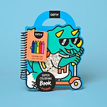 DINO SUPER COLORING/STICKER BK