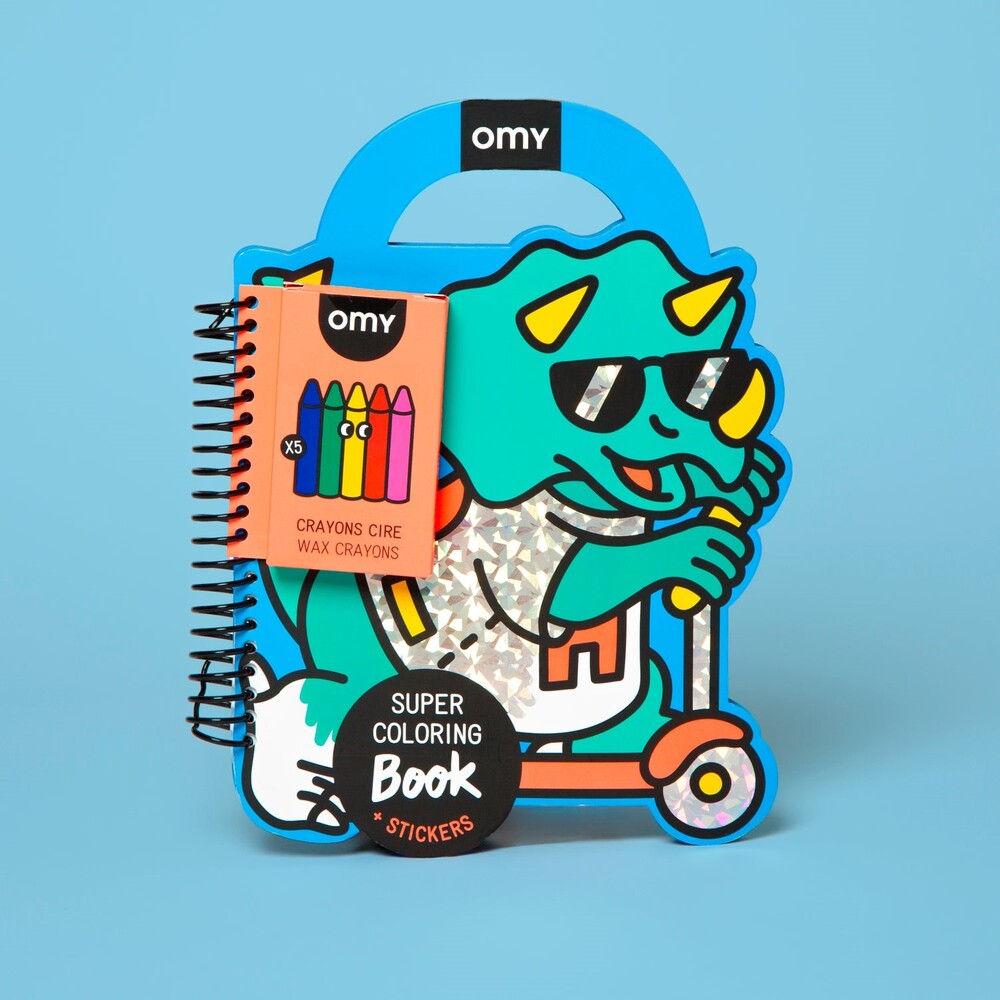 DINO SUPER COLORING/STICKER BK
