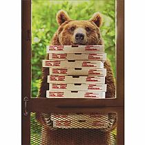 Bear with Pizzas Birthday CARD
