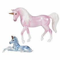 BREYER UNICORN CARRIAGE W FOAL