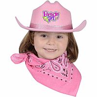 COWBOY HAT W BANDANA PINK