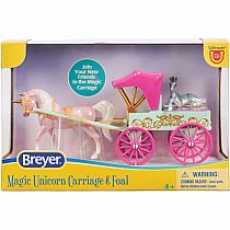 BREYER UNICORN CARRIAGE W FOAL