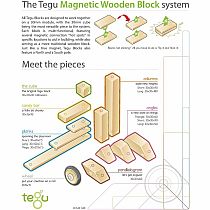 Tegu Tints Magnetic Wooden Blocks 14 Piece Set