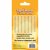 SIGHT WORDS 3 LETTER FLASH CARDS