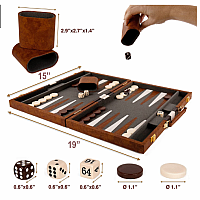 BACKGAMMON 15" BROWN/WHITE