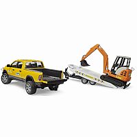 BRUDER RAM TRUCK/MINI EXCAVATOR