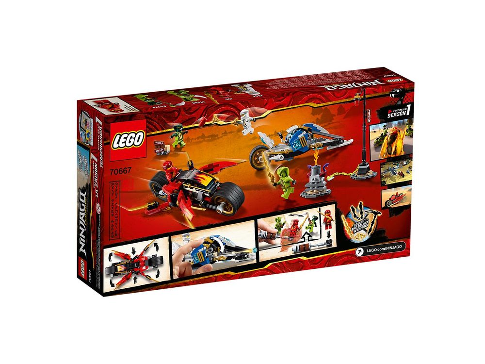 Lego ninjago kai's blade cycle & zane's snowmobile shop