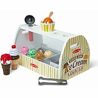 Melissa & Doug Wooden Scoop & Serve Ice Cream Counter