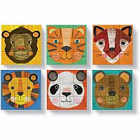 Crocodile Creek Make-A-Face Blocks Animal Mix and Match Block Stacking Sets, 2.5"