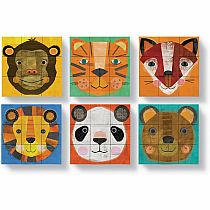 Crocodile Creek Make-A-Face Blocks Animal Mix and Match Block Stacking Sets, 2.5"