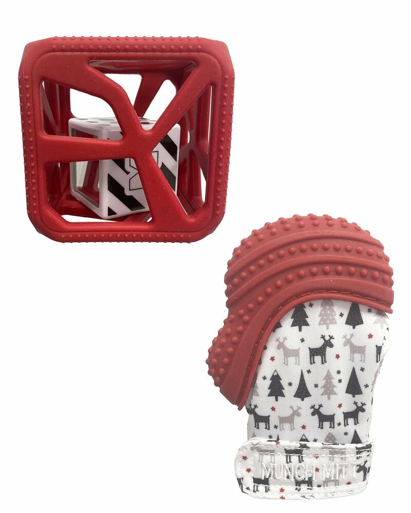 HOLIDAY PK MUNCH MITT/CUBE RED