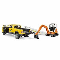 BRUDER RAM TRUCK/MINI EXCAVATOR