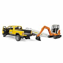 BRUDER RAM TRUCK/MINI EXCAVATOR