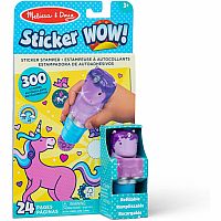 STICKER WOW PURPLE UNICORN