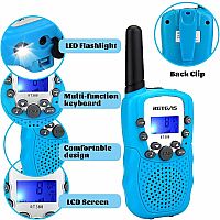 Retevis Walkie Talkies LT Blue w FLASHLIGHT