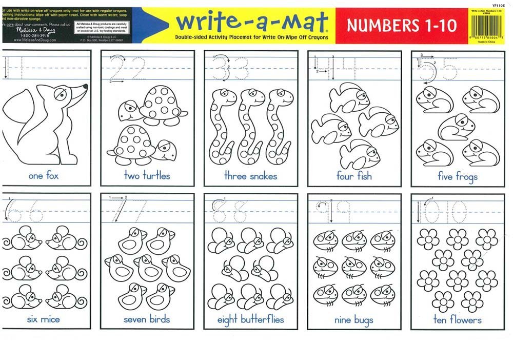 Write-a-Mat Numbers 1-10 - Over the Rainbow