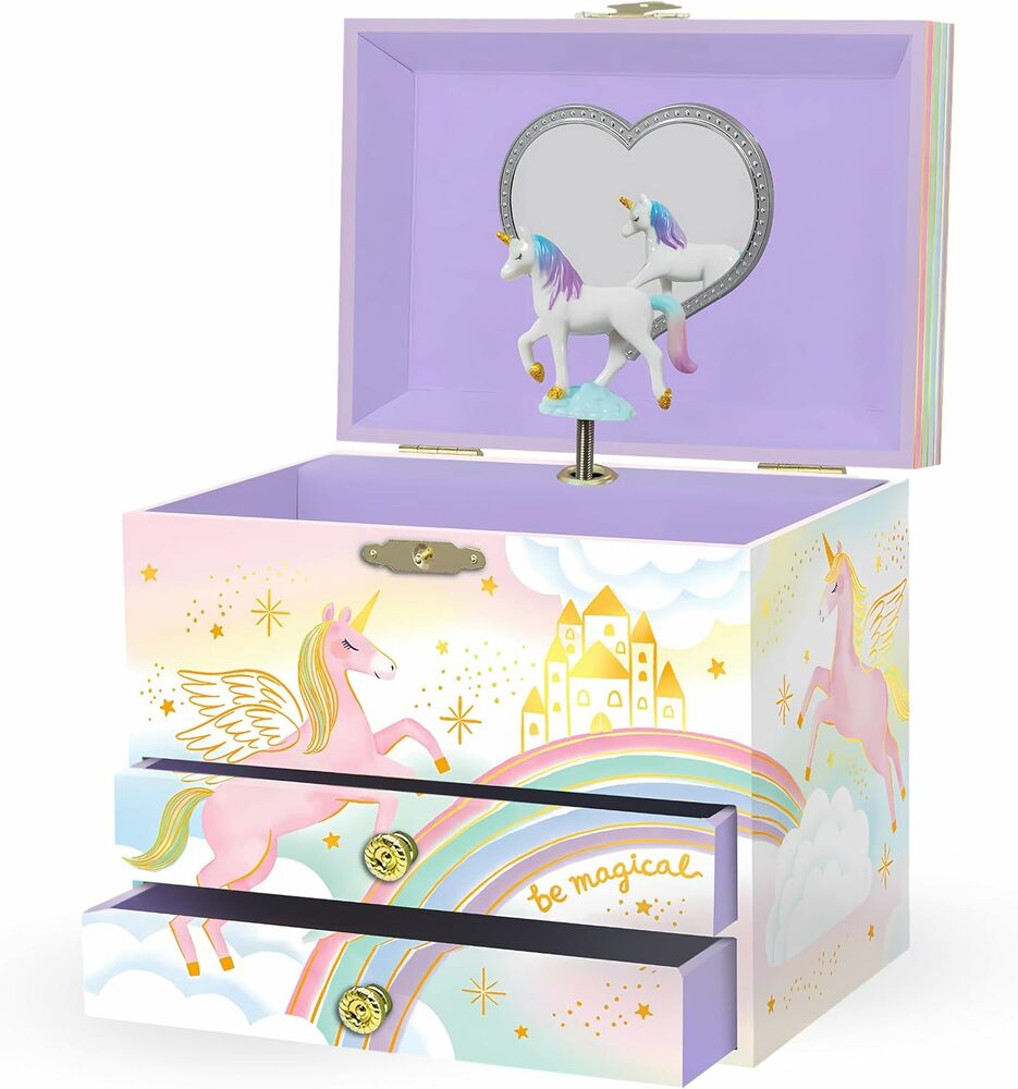 UNICORN RBW JEWELRY BOX 2 DR