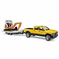 BRUDER RAM TRUCK/MINI EXCAVATOR