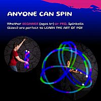 LED Poi - Spin-lightS (Pair) with Tail Covers