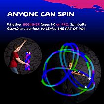 LED Poi - Spin-lightS (Pair) with Tail Covers