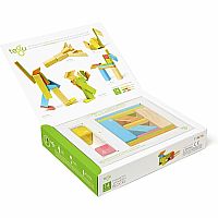 Tegu Tints Magnetic Wooden Blocks 14 Piece Set