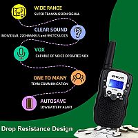 RETEVIS WALKIE TALKIE SET BLACK w FLASHLIGHT