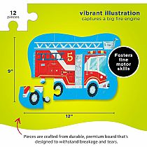 Crocodile Creek Fire Truck 12 Piece Jigsaw Puzzle